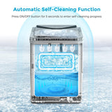 Máquina de Hielo Portátil, Función Autolimpiante, 26lbs/24h