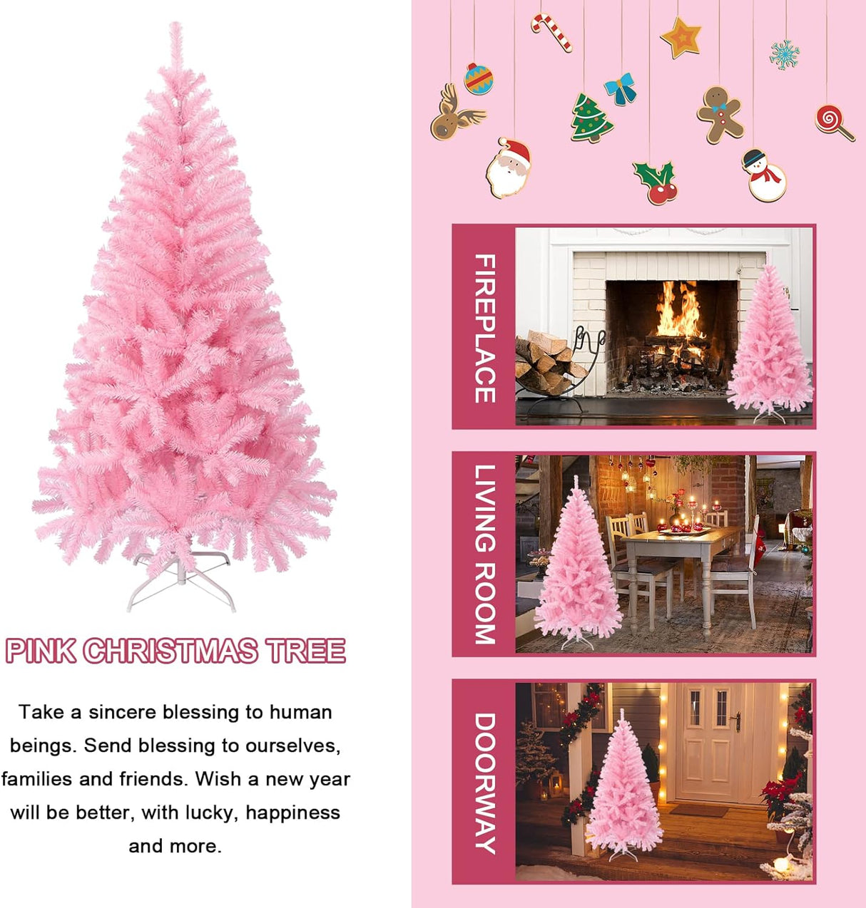 Árbol de Navidad 4FT, con soporte de metal, decorativo, modelo Xmas