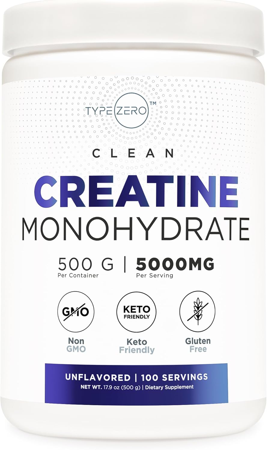 Creatina Zero Monohidrato Micronizada 500g, Sin Azúcar
