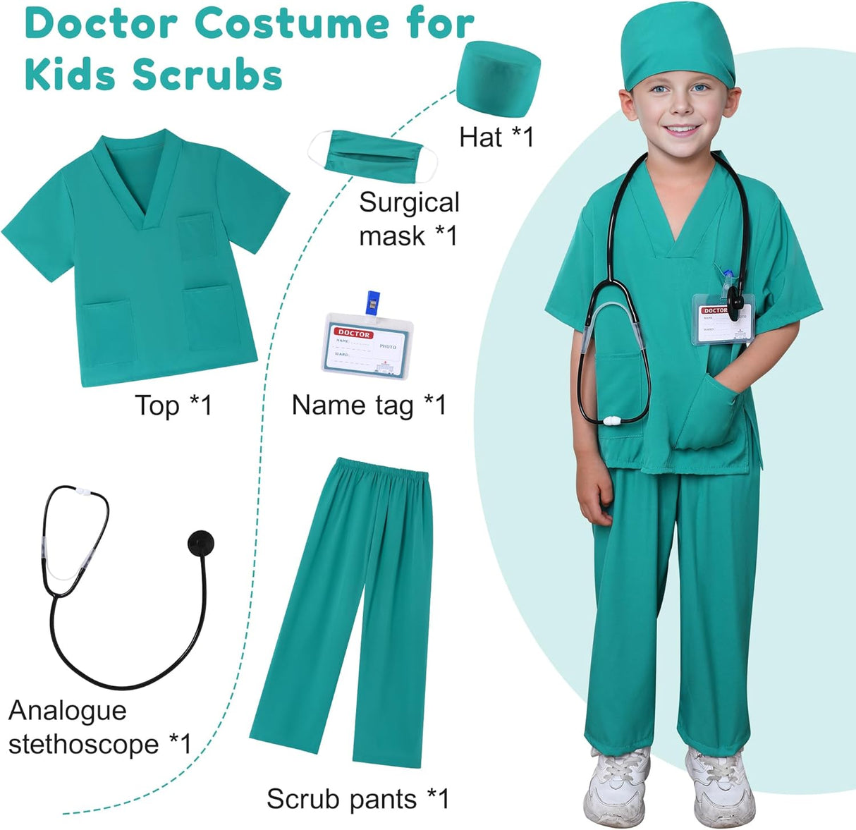 Disfraz de Doctor para Niños 3-9 Años con Accesorios