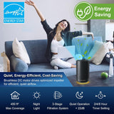 Purificador de aire con cobertura True HEPA H13 para dormitorio, 450 pies cuadrados, eliminador de polvo y polen.
