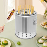 Parrilla portátil sin humo, acero inoxidable, 20 pinchos, 10.2