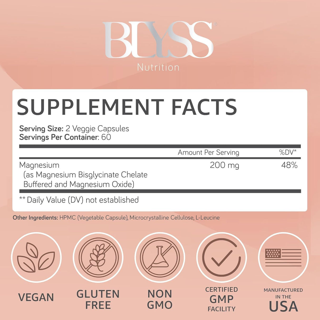 Magnesio Bisglicinato para Mujeres - 200mg Suplemento, 120 caps