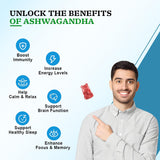 Gomitas de Ashwagandha 3000 mg, apoyo inmune, 120 piezas