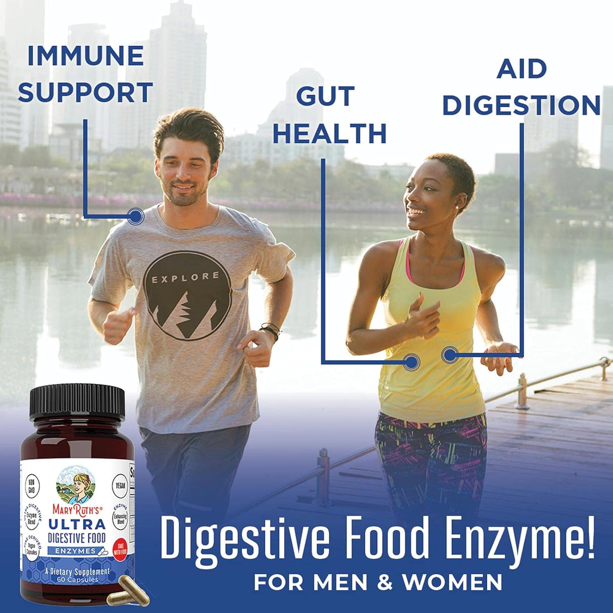 Suplementos Enzimas digestivas para la salud intestinal 60un