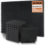 Paneles Acústicos 24 Pack, Espuma Absorbente 12x12x1.2 Pulgadas
