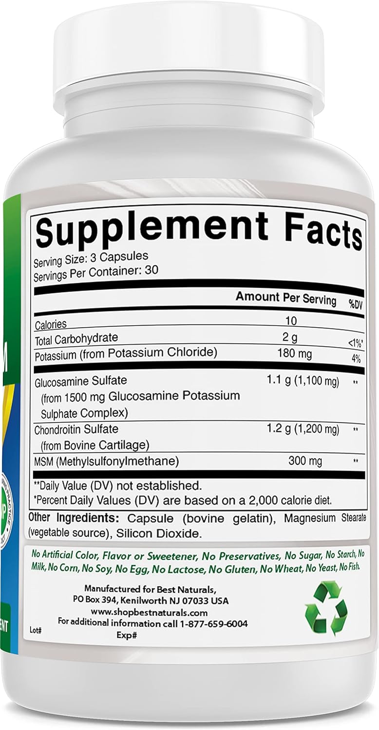 Suplementos de Glucosamina, Best Naturals, 2600 mg, 90 Cápsulas
