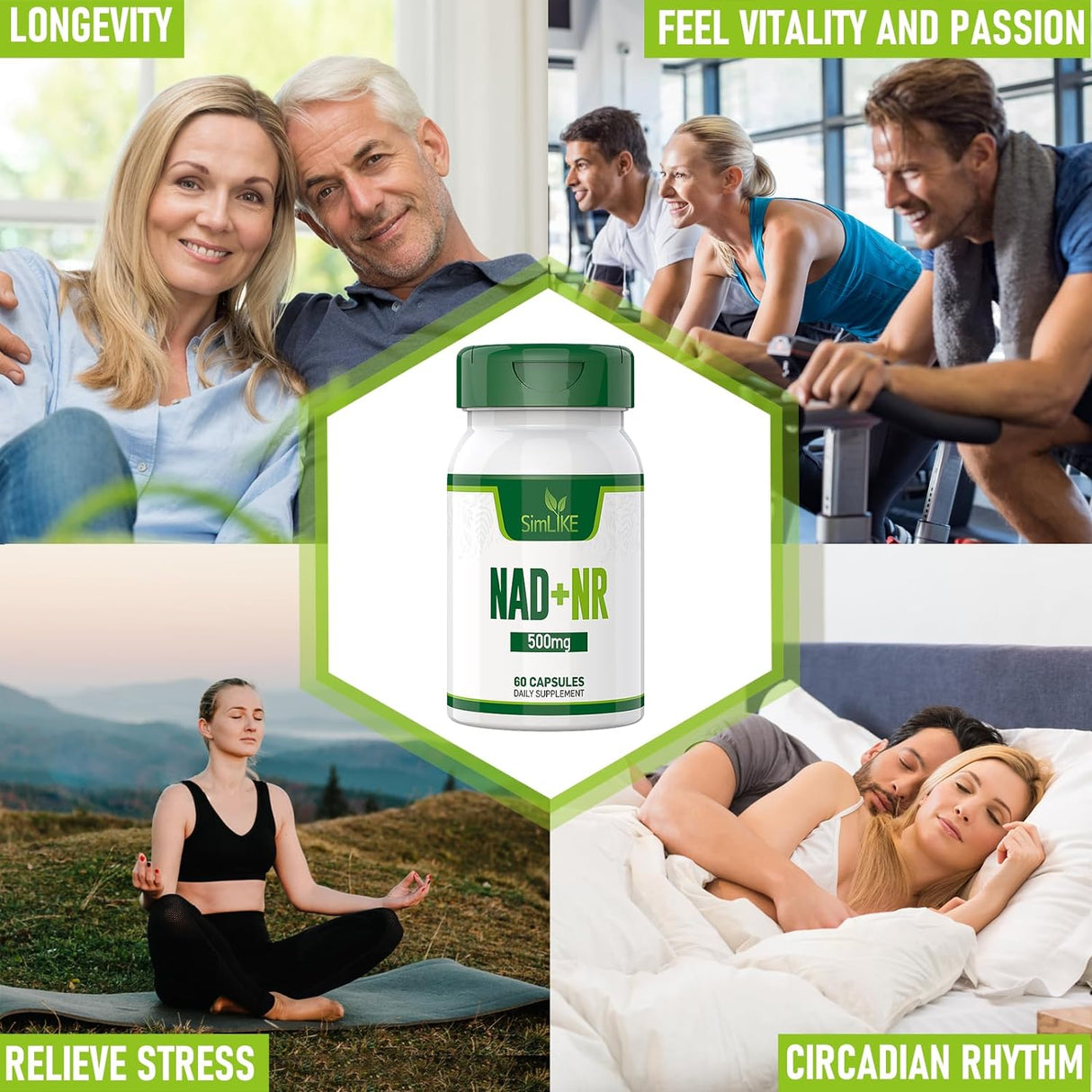 Suplemento Ribosida de nicotinamida NAD+con  resveratrol