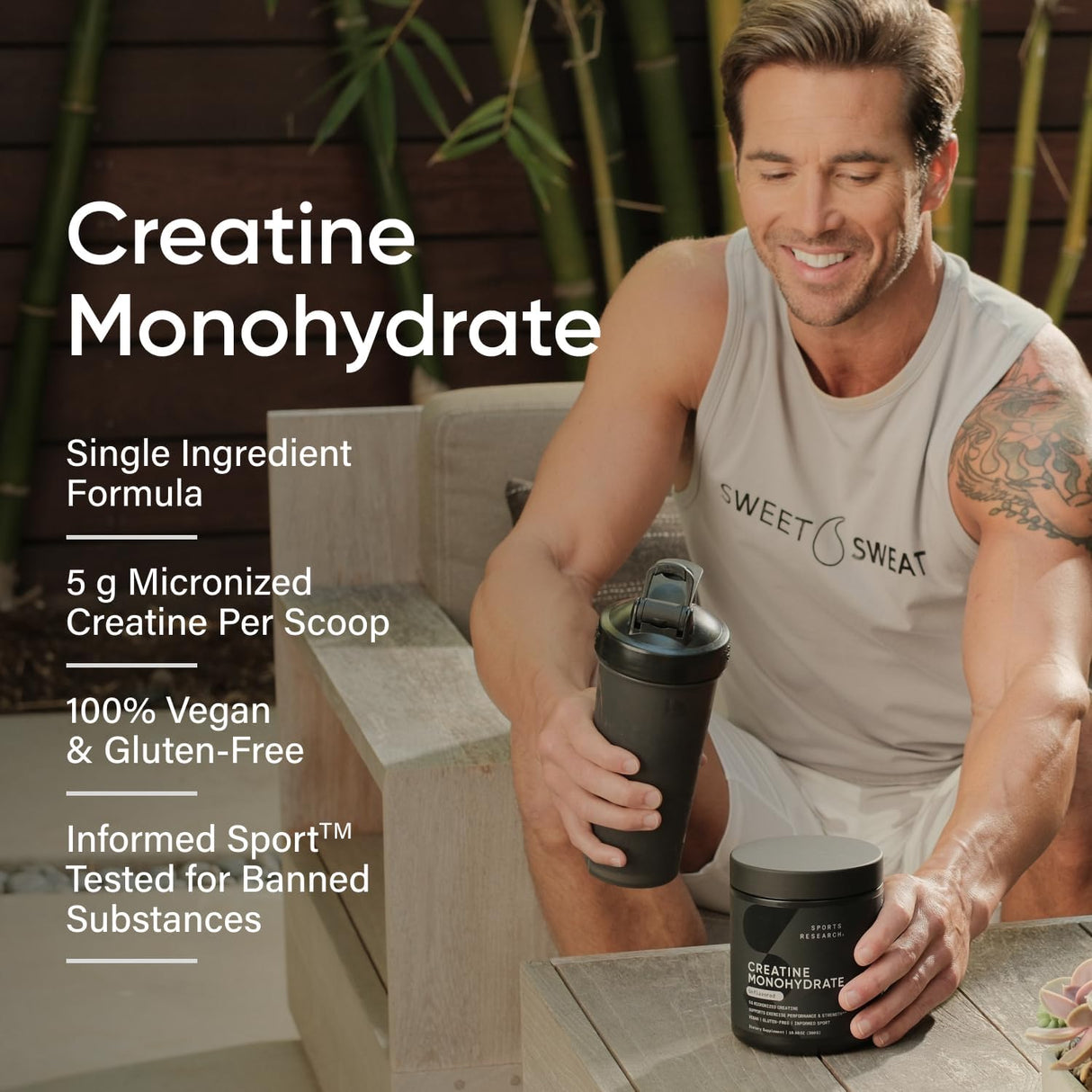 Suplemento Sports Research Monohidrato de creatina  1.1 lb