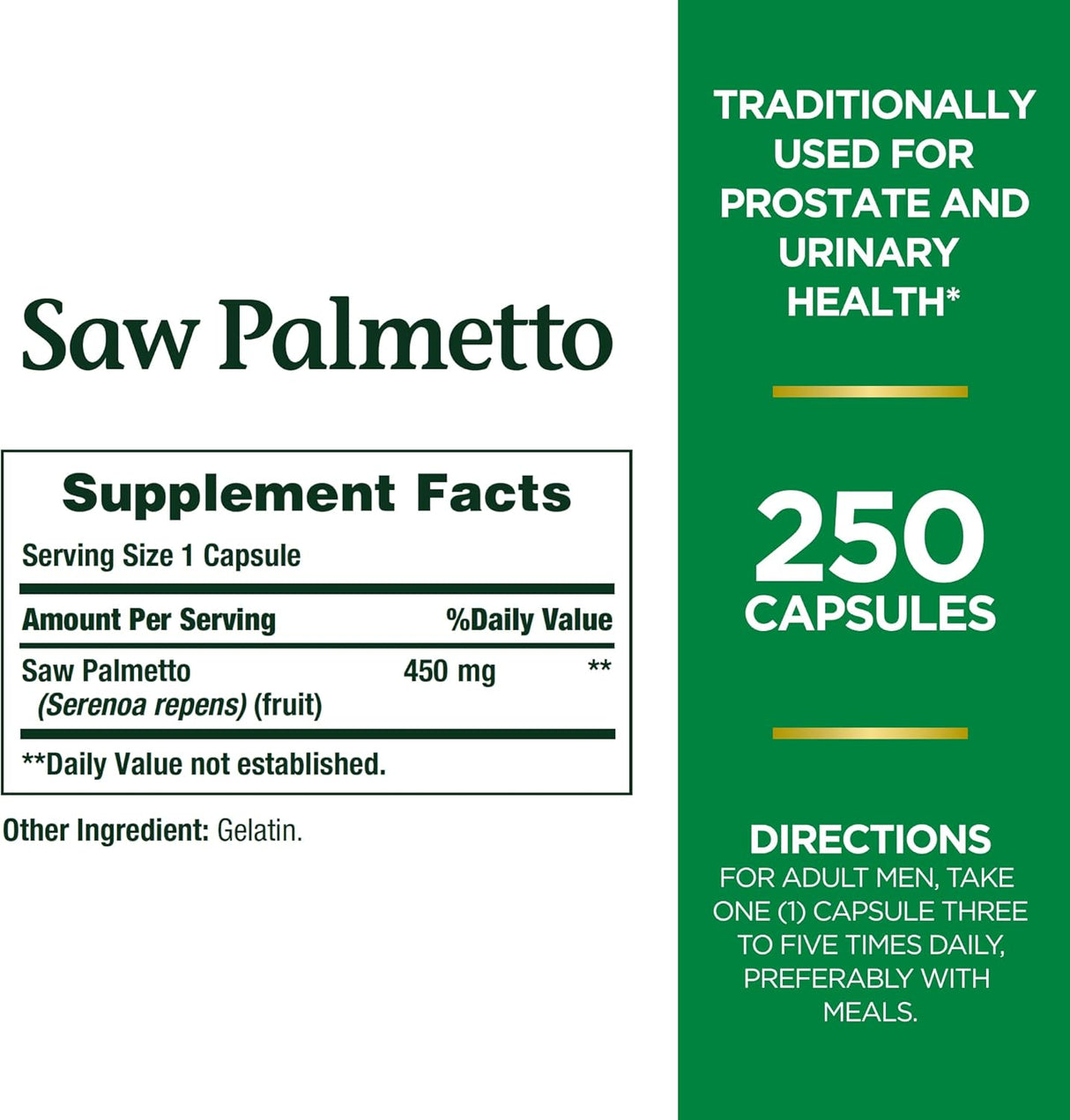 Suplemento Nature's Bounty de palma enana americana 0.01 oz