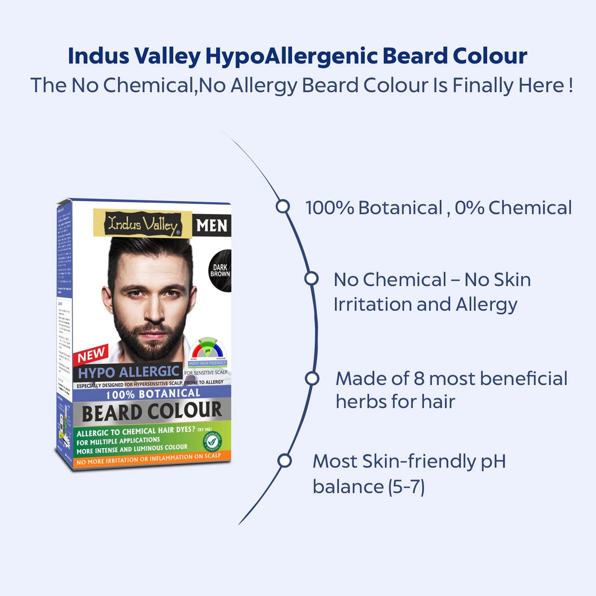 Tinte para barba Indus Valley, 100% botánico, sin amoníaco