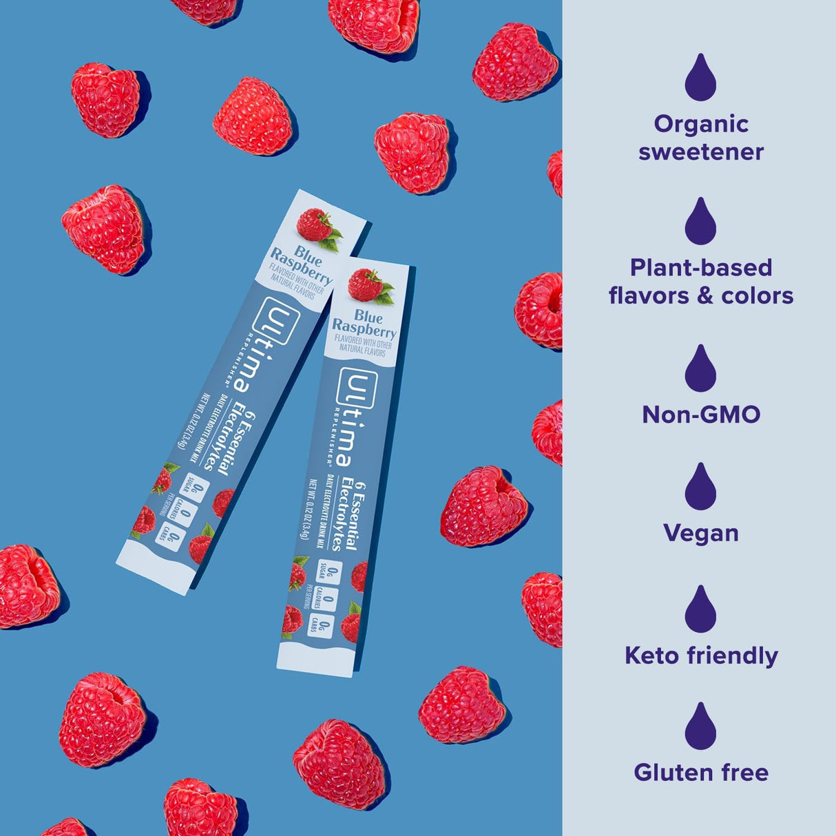 Mezcla de Electrolitos Ultima Replenisher, 20 Stickpacks, Keto