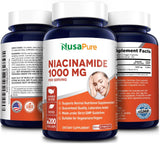 Niacinamida 1000 mg 200 cápsulas vegetales sin gluten