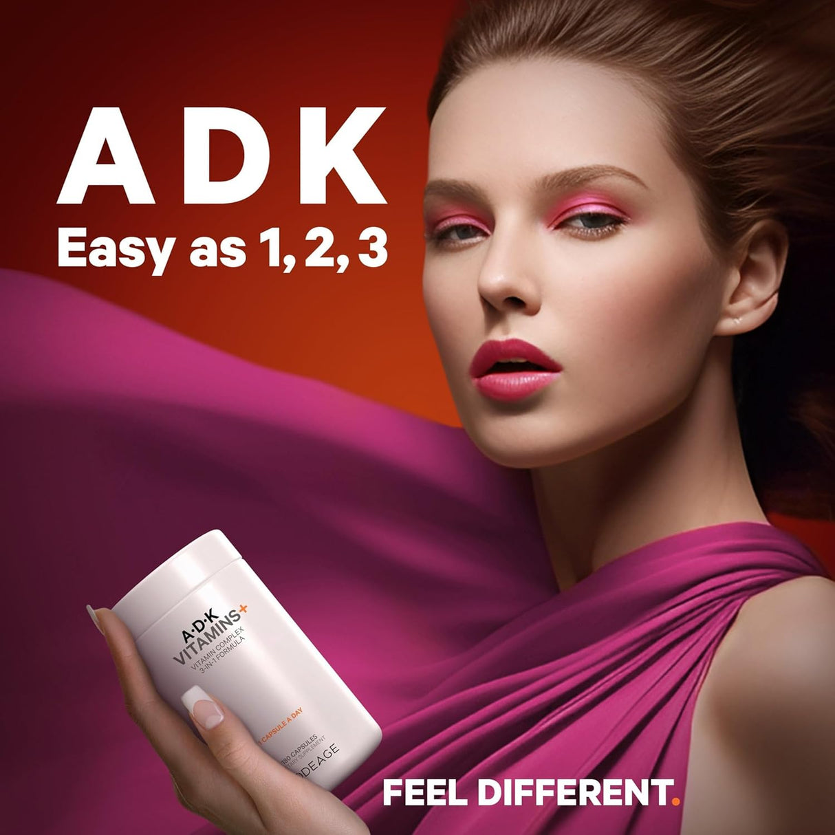 Suplemento de vitaminas ADK Codeage, 6 meses, 180 cápsulas