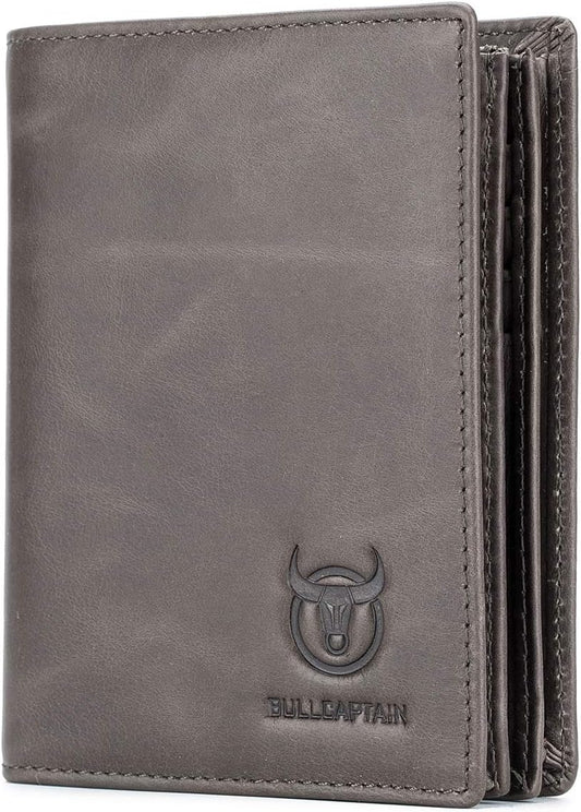 Billetera Bifold de Cuero BULLCAPTAIN con 15 Tarjetas QB-027