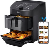 Freidora de aire Midea 11 QT, 8 en 1, Wi-Fi, Alexa, Recetas