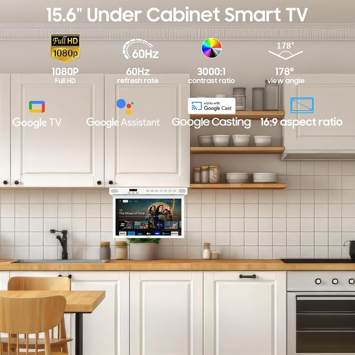 Televisor SYLVOX 15.6 1080P Smart para Cocina y RV