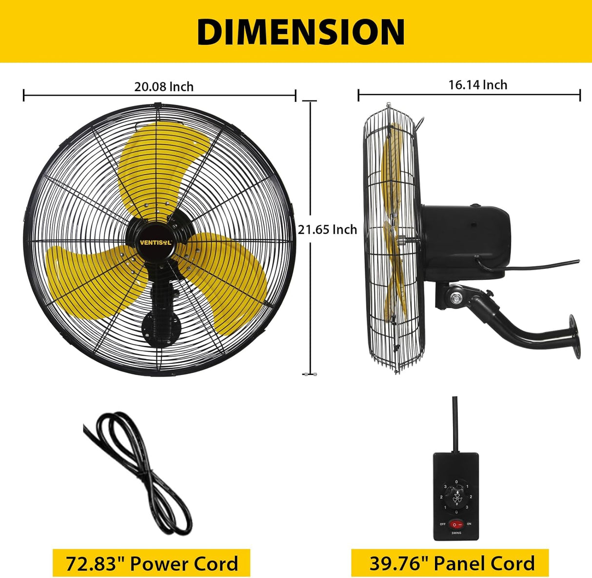Ventilador Oscilante VENTISOL 18 3 Velocidades, 4200 CFM