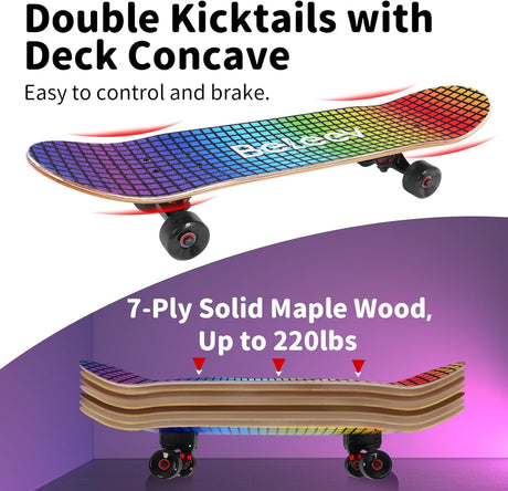 Skateboard Completo para Principiantes, Deck de Arce, 31