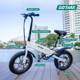 Bicicleta Eléctrica Gotrax S3, 750W, 25 millas, Plegable