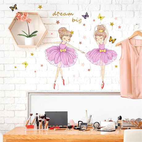 Pegatinas de Pared Bailarina Rosa, Sacinora, Vinilo Removible