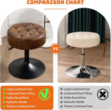 Taburete de Maquillaje de Cuero Sintético, Estilo Mid-Century