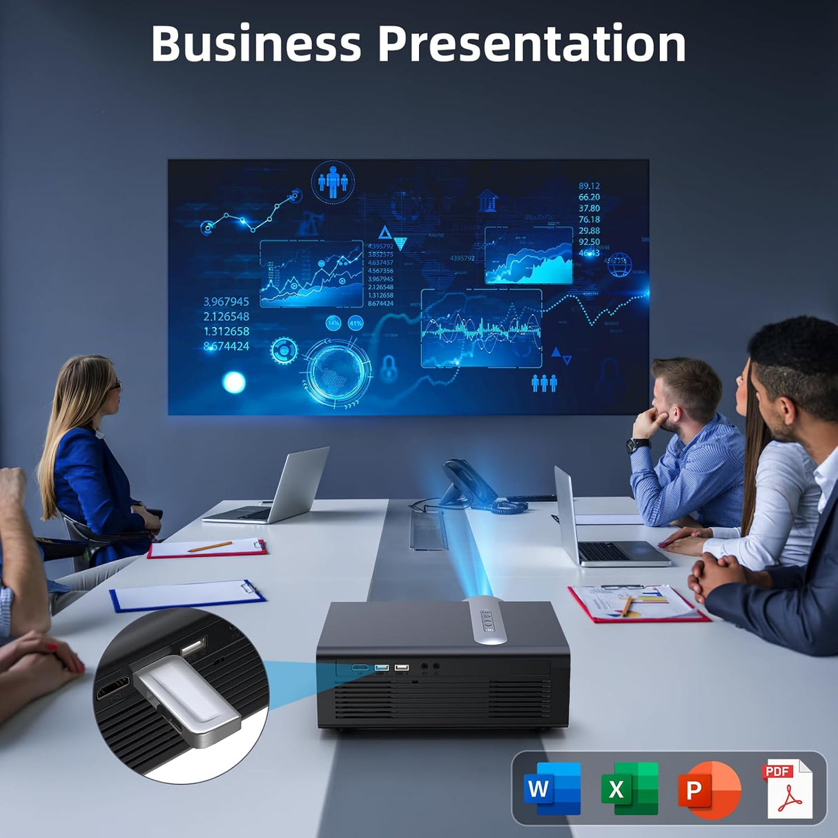 Proyector FUDONI 1080P WiFi Bluetooth 20000L para Cine en Casa