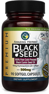 Cápsulas de Aceite de Semilla Negra Amazing Herbs 90 Contenido