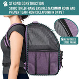 Mochila de lujo para gatos diseño ventilado lila
