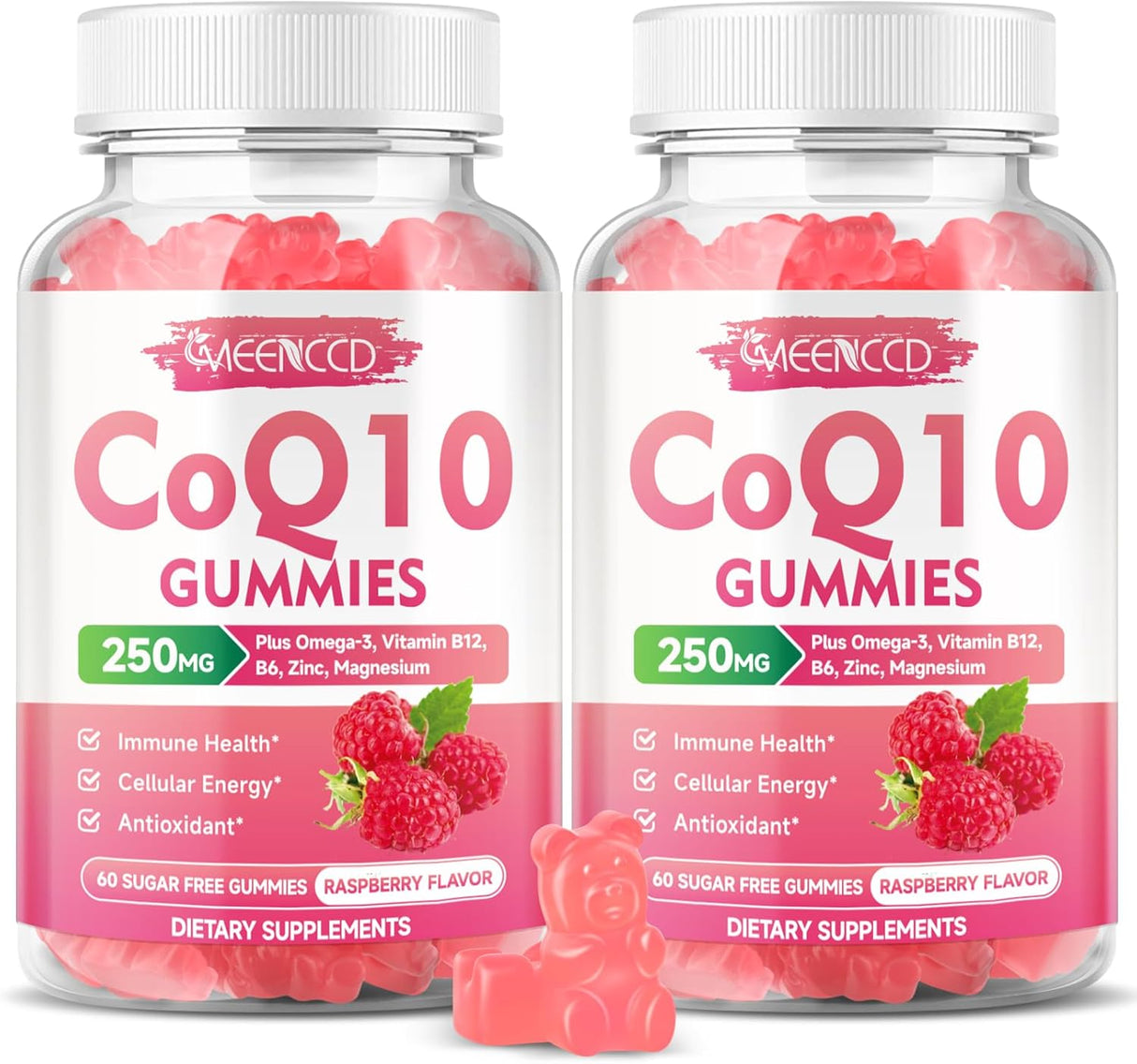 Gummies CoQ10 Libre de Azúcar 250mg, Vegan 120 unidades