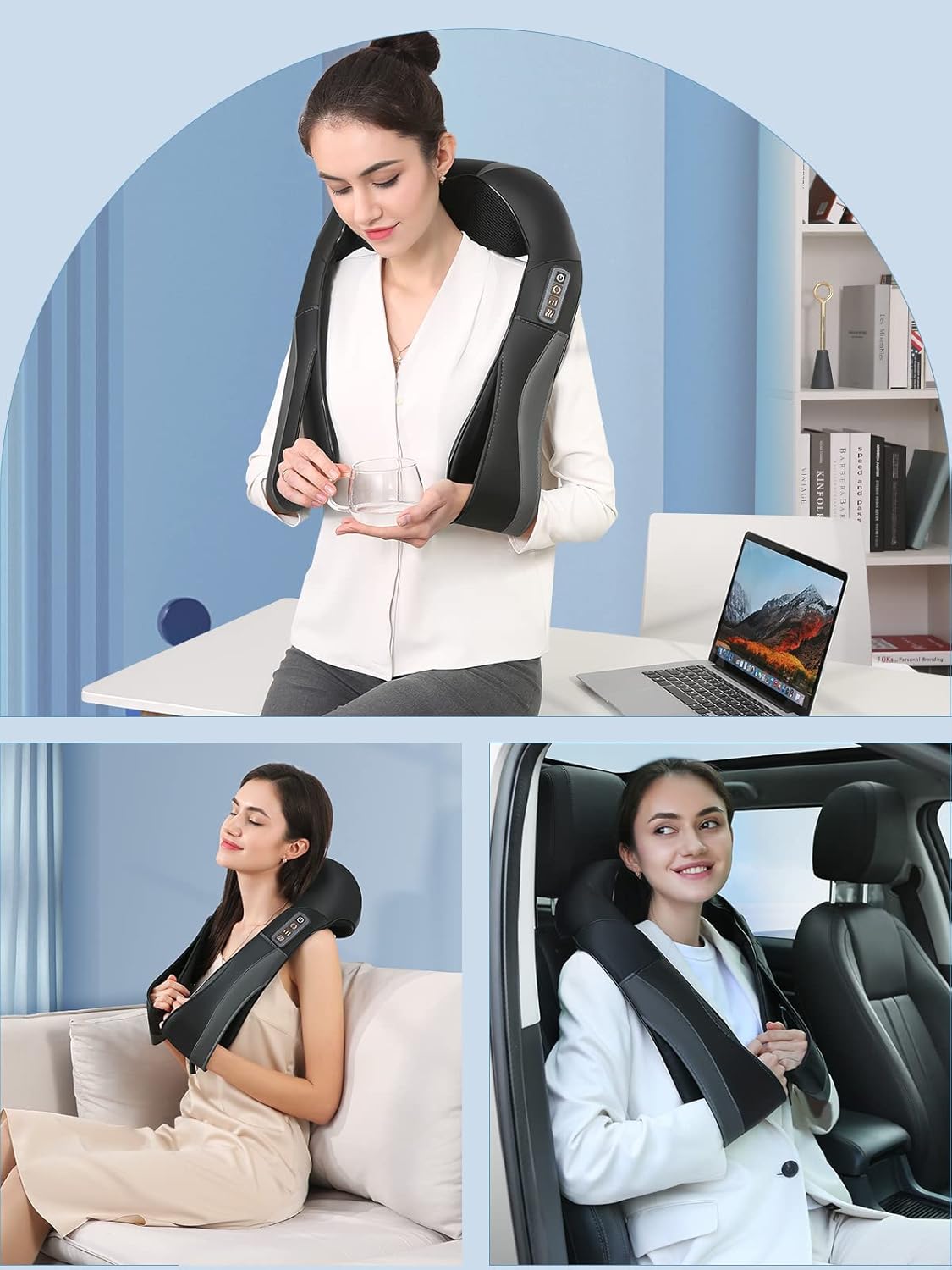 Masajeador Shiatsu con Calor, Alivio para Cuerpo Completo