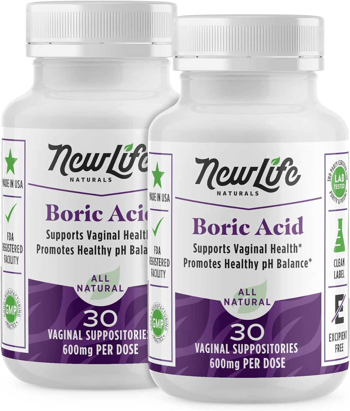 NewLife Naturals Supositorios de ácido bórico para mujeres