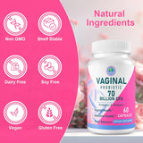 Probiótico vaginal mujer, 70B CFUs, equilibrio pH, prebiotico, D-Mannosa, 60 caps