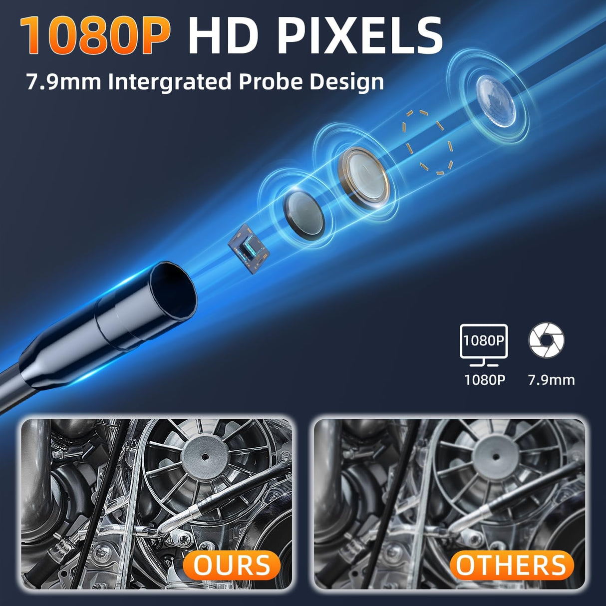 Camara endoscopio industrial HD1080P