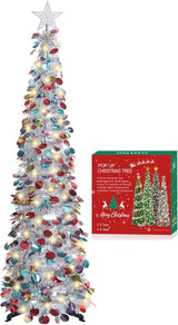 Árbol de Navidad Plegable con Luces Temporizadas - Modelo 5 FT
