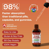 Suplemento ashwagandha KSM 66 líquido vegano, 60ml