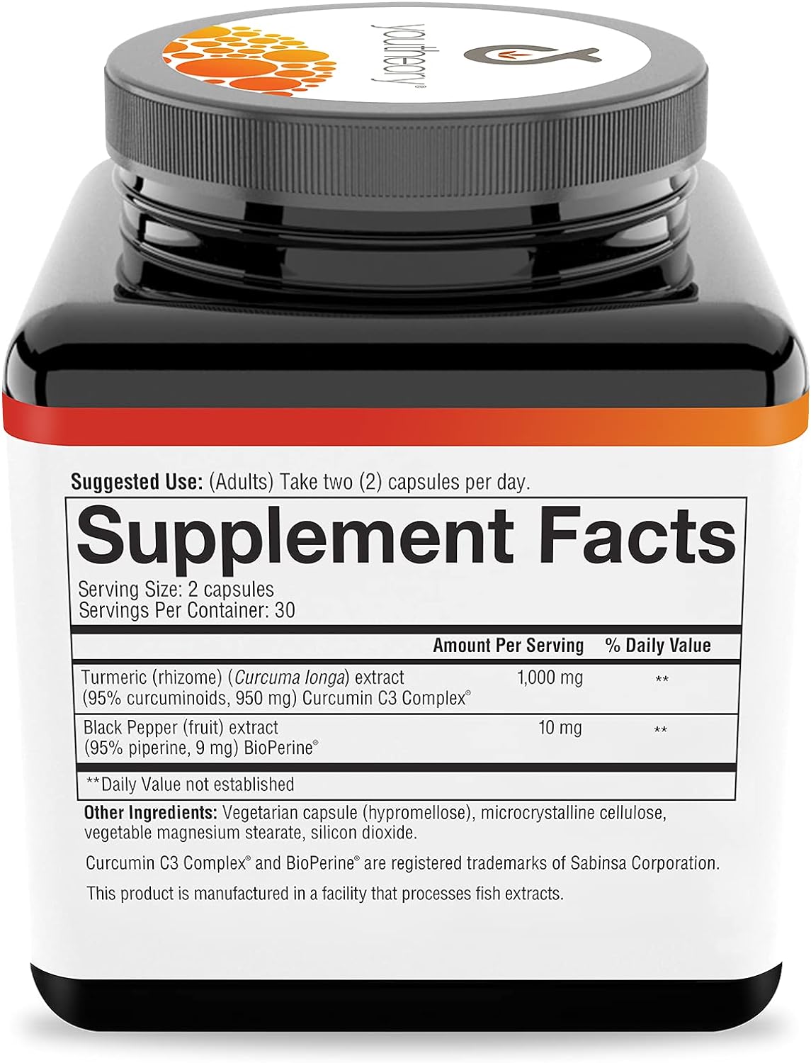 Suplemento de Cúrcuma Extra Fuerte Youtheory 1000 mg 60 Cápsulas