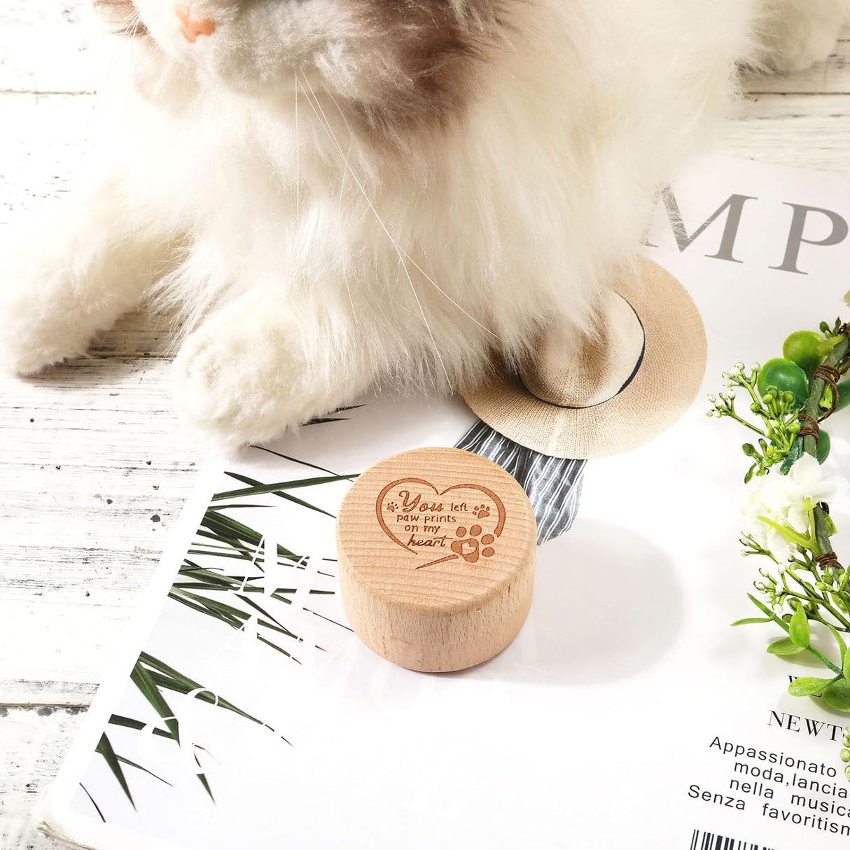 Caja de Recuerdos para Mascotas, Memoria de Madera, Corazón