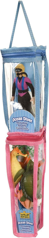 Figura de acción Diver Tube, Wild Republic, 7 piezas, juguete marino