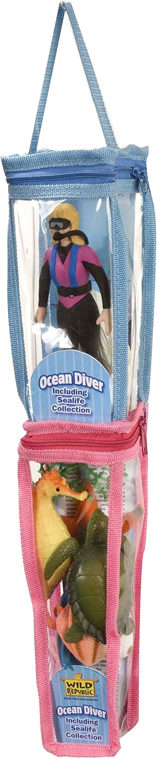 Figura de acción Diver Tube, Wild Republic, 7 piezas, juguete marino