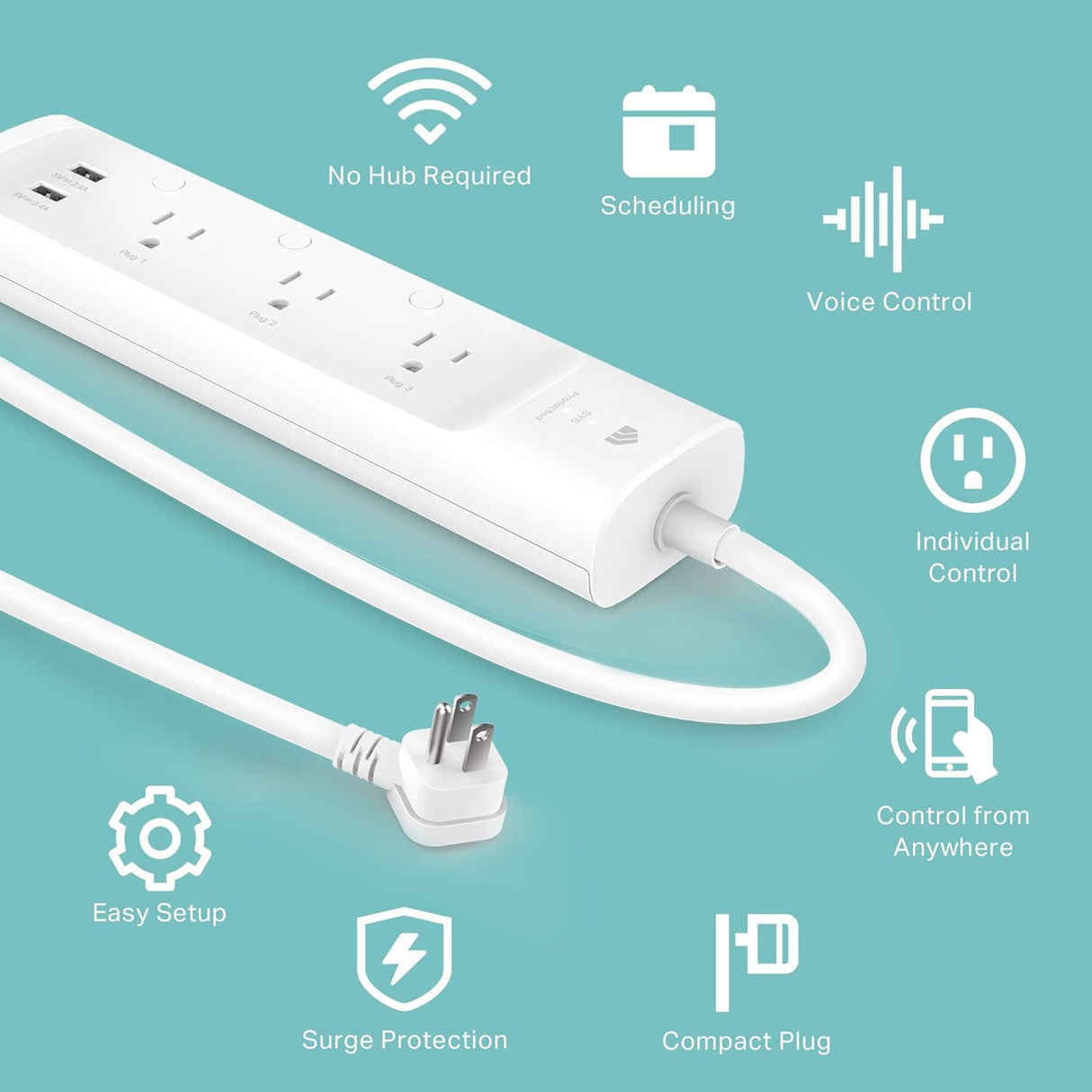 Kasa Smart Regleta de alimentación KP303, protector sobretensiones