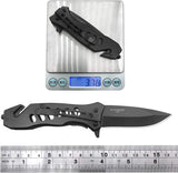Cuchillo de bolsillo plegable de apertura con bloqueo negro