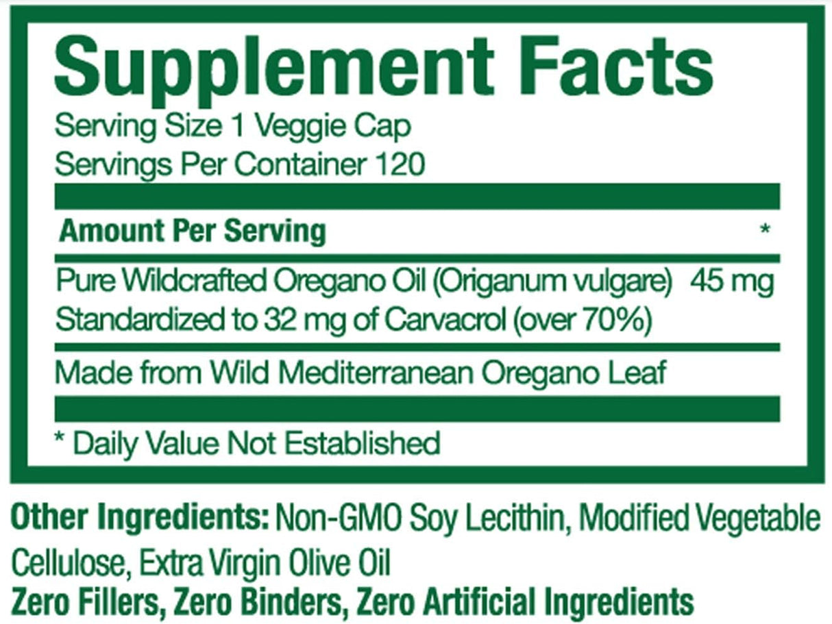 Cápsulas de Aceite de Orégano Salvaje - Extracto Puro Estándar