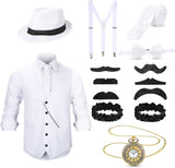 Disfraz de Hombre SATINIOR 1920s con Chaleco, Sombrero y Reloj