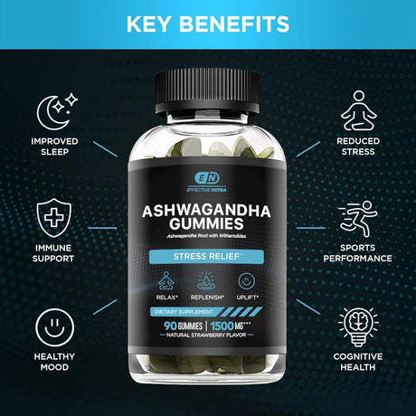 Gomitas de Ashwagandha 1500mg - Suplemento para Estrés y Sueño
