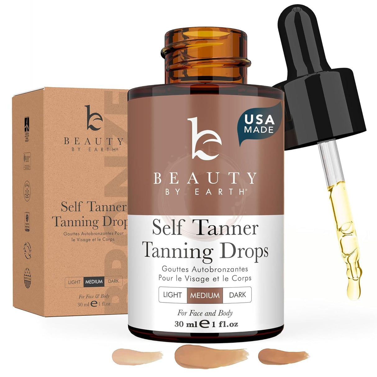 Gotas de bronceado faciales autobronceadoras Beauty by Earth