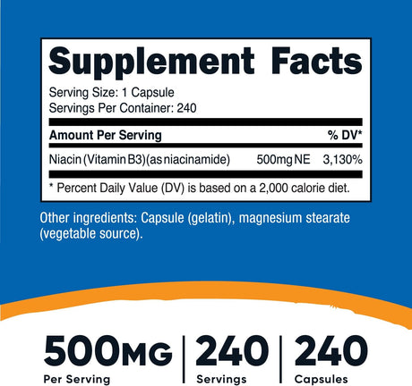 Suplementos Alimenticios Niacinamida vitamina B3