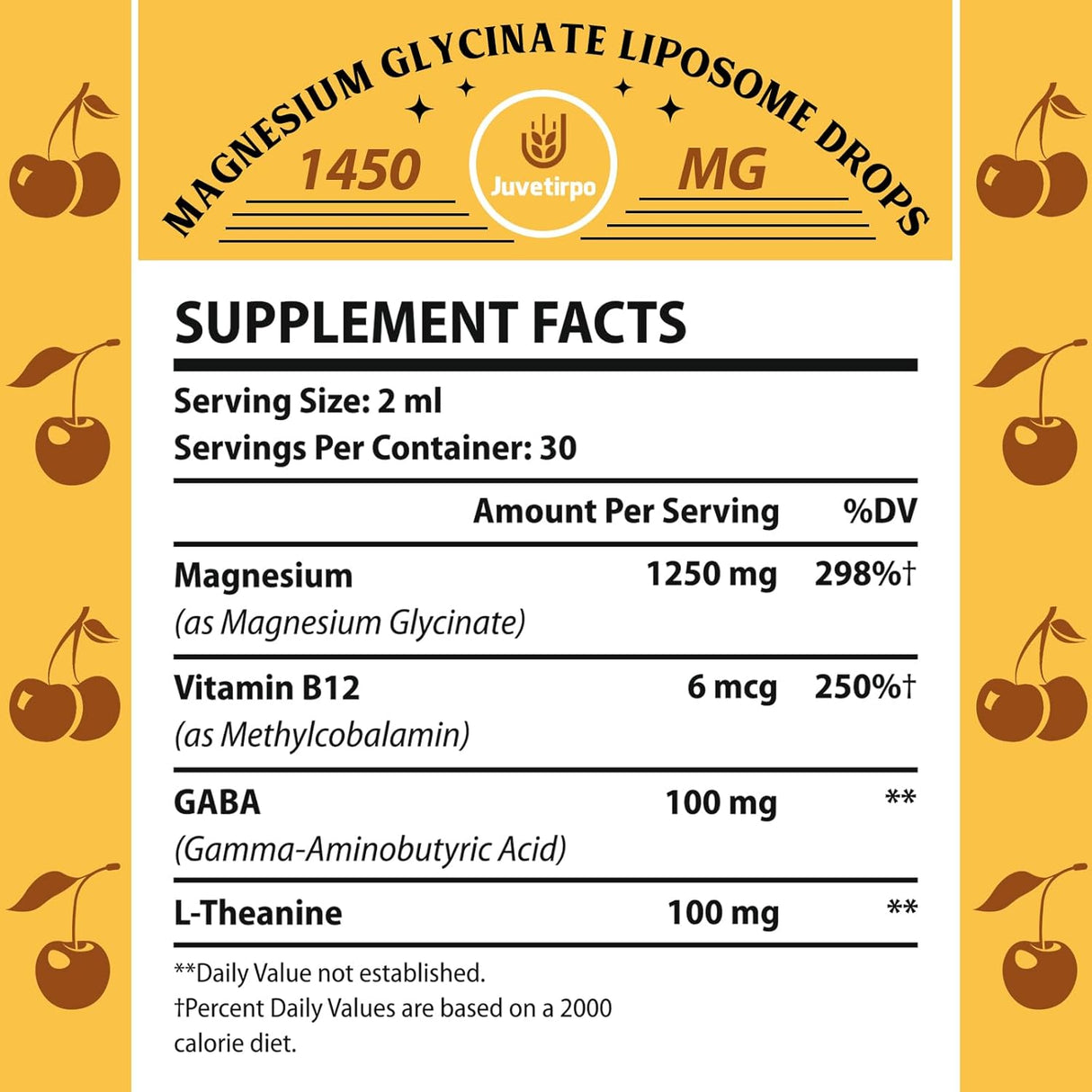 Suplemento Gotas líquidas de glicinato de magnesio  2.04 oz
