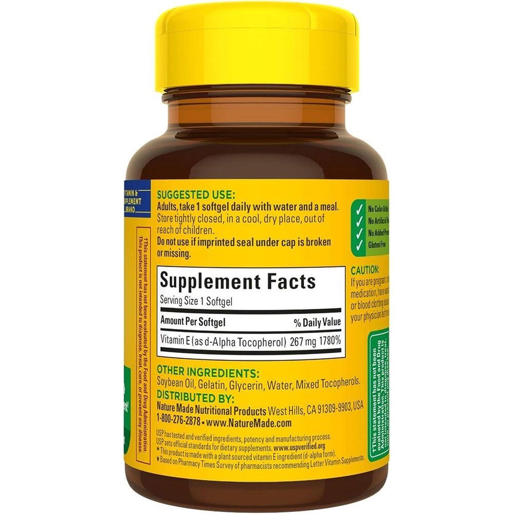 Suplementos Vitamina E 267 mg (400 UI) d-Alpha 100 días