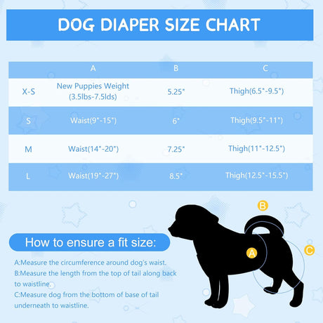 Paquete de 4 pañales para perras, pañales lavablespara cachorros